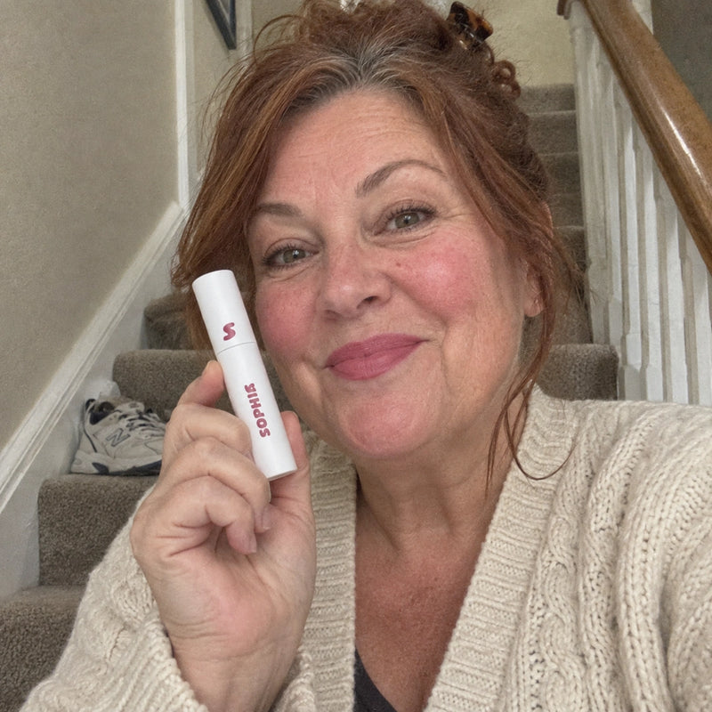 Grace I. wearing the peel and stay lip stain