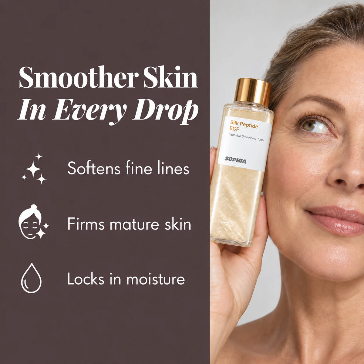 Silk Peptide EGF Toner for Mature Skin
