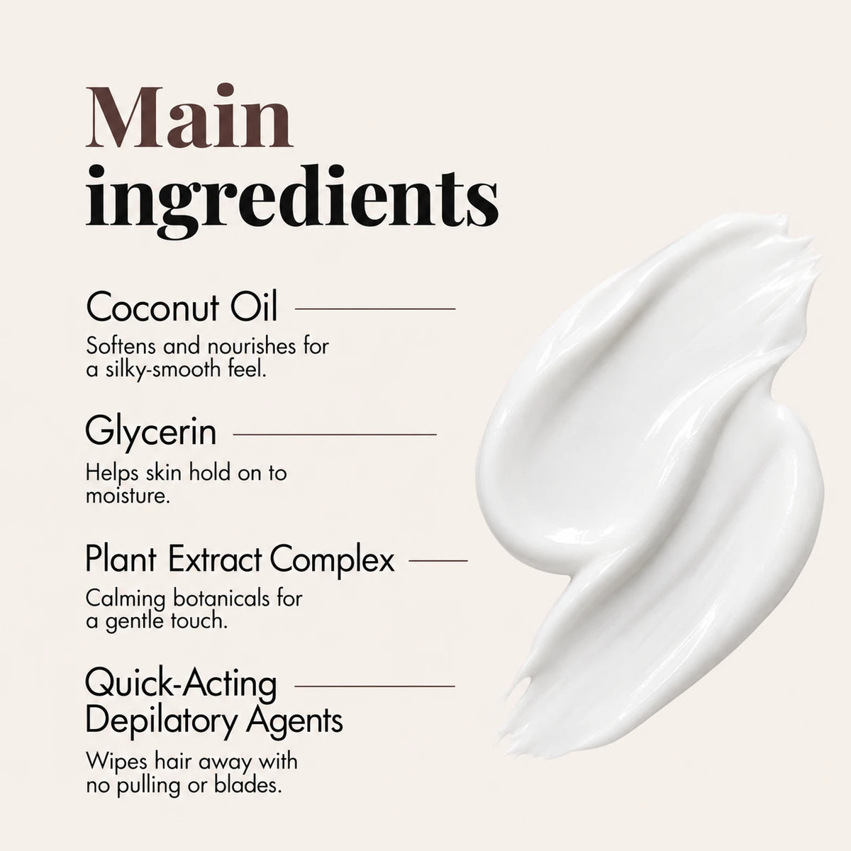 Gentle Coconut Oil Facial Hair Removal Cream
